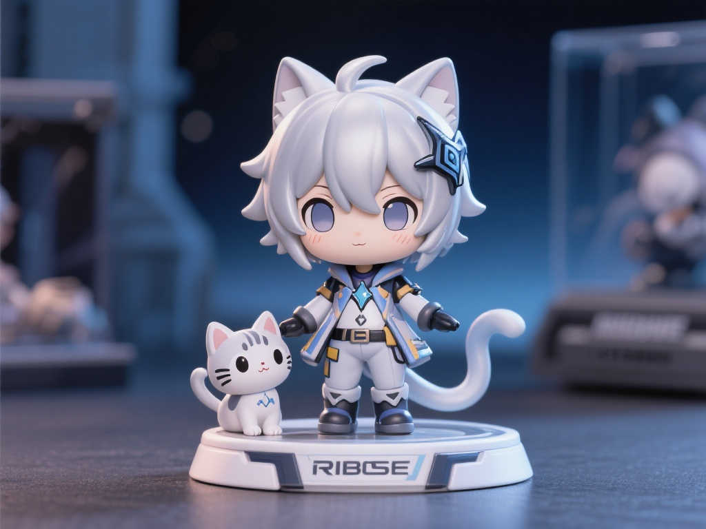RIBOSE《崩坏:星穹铁道》迷你猫咪风格银狼版模型 RIBOSE《崩坏:星穹铁道》迷你猫咪风格银狼版模型